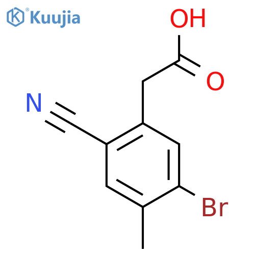 5-Bromo-2-cyano-4-methylphenylacetic acid structure