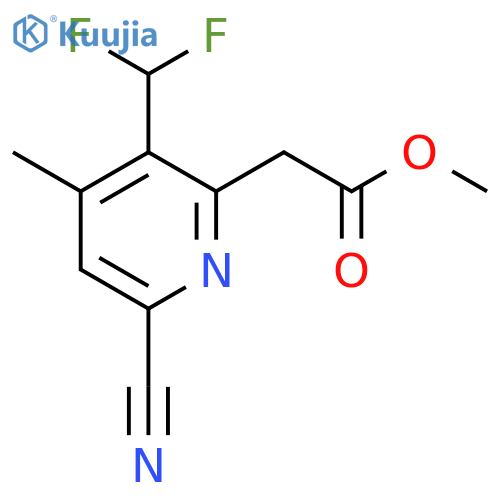 Methyl 6-cyano-3-(difluoromethyl)-4-methylpyridine-2-acetate structure