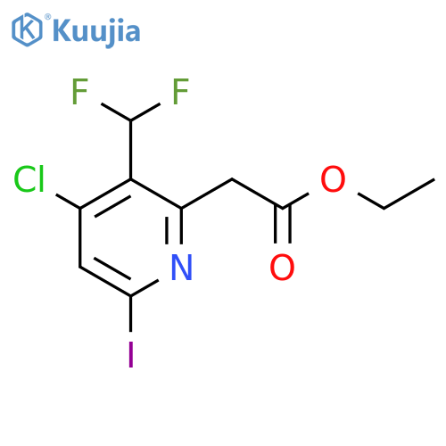 Ethyl 4-chloro-3-(difluoromethyl)-6-iodopyridine-2-acetate structure
