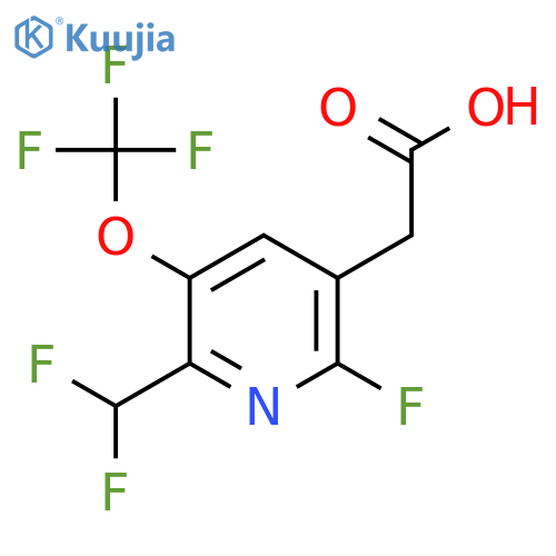 2-(Difluoromethyl)-6-fluoro-3-(trifluoromethoxy)pyridine-5-acetic acid structure
