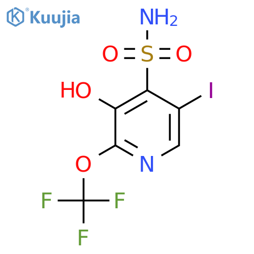 3-Hydroxy-5-iodo-2-(trifluoromethoxy)pyridine-4-sulfonamide structure