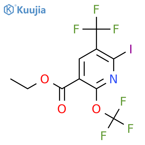 Ethyl 2-iodo-6-(trifluoromethoxy)-3-(trifluoromethyl)pyridine-5-carboxylate structure