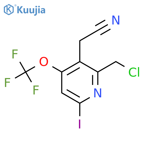 2-(Chloromethyl)-6-iodo-4-(trifluoromethoxy)pyridine-3-acetonitrile structure