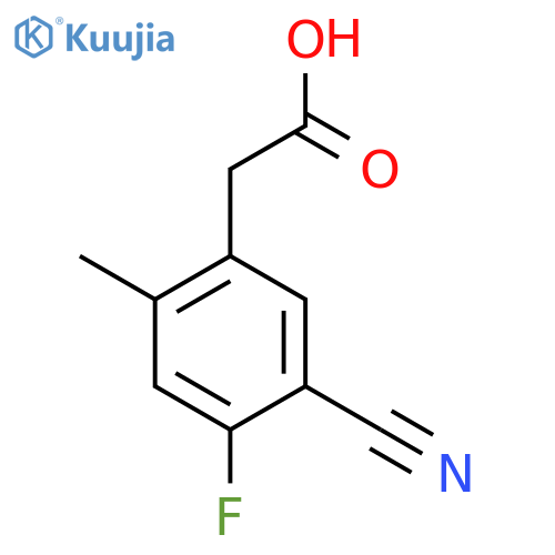 5-Cyano-4-fluoro-2-methylphenylacetic acid structure