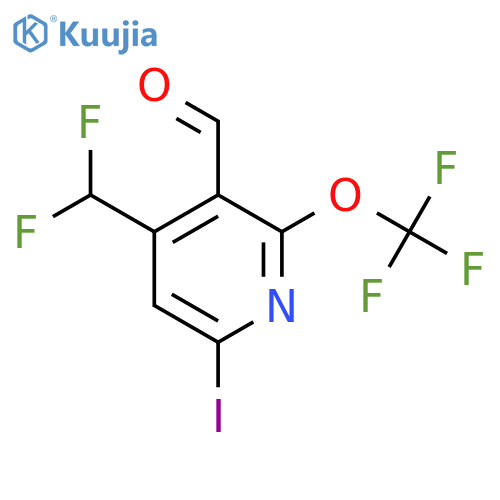 4-(Difluoromethyl)-6-iodo-2-(trifluoromethoxy)pyridine-3-carboxaldehyde structure