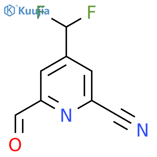 2-Cyano-4-(difluoromethyl)pyridine-6-carboxaldehyde structure