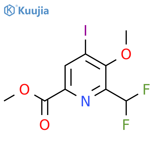 Methyl 2-(difluoromethyl)-4-iodo-3-methoxypyridine-6-carboxylate structure