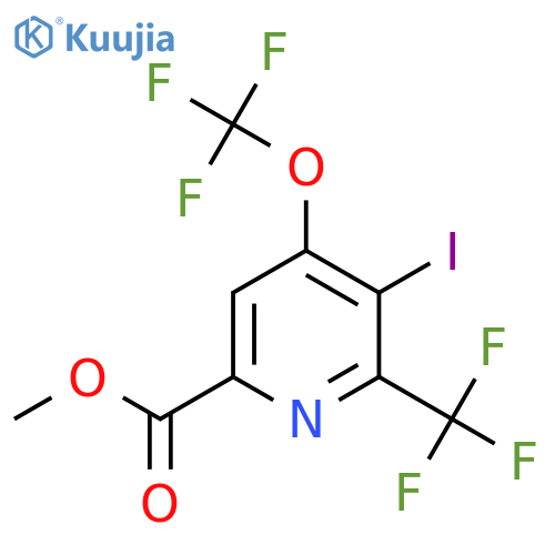 Methyl 3-iodo-4-(trifluoromethoxy)-2-(trifluoromethyl)pyridine-6-carboxylate structure