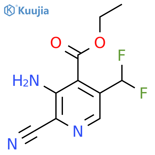 Ethyl 3-amino-2-cyano-5-(difluoromethyl)pyridine-4-carboxylate structure