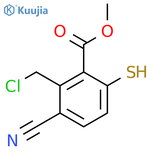 Methyl 2-chloromethyl-3-cyano-6-mercaptobenzoate structure