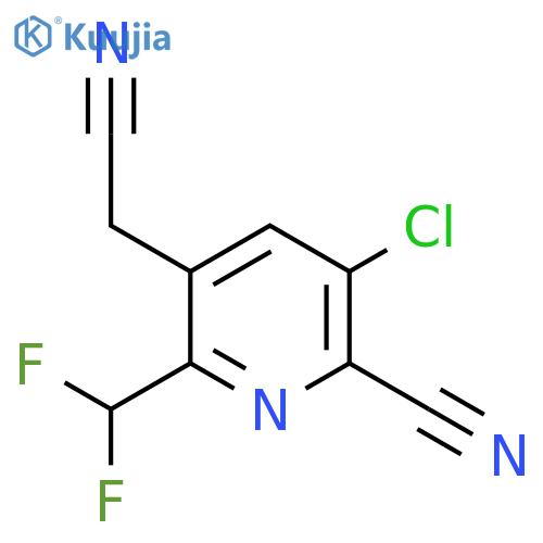 3-Chloro-2-cyano-6-(difluoromethyl)pyridine-5-acetonitrile structure
