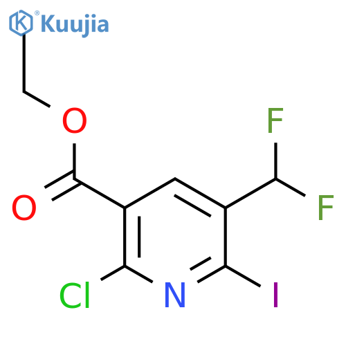 Ethyl 2-chloro-5-(difluoromethyl)-6-iodopyridine-3-carboxylate structure