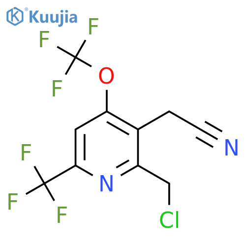 2-(Chloromethyl)-4-(trifluoromethoxy)-6-(trifluoromethyl)pyridine-3-acetonitrile structure