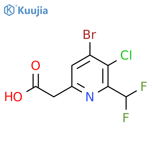 4-Bromo-3-chloro-2-(difluoromethyl)pyridine-6-acetic acid structure