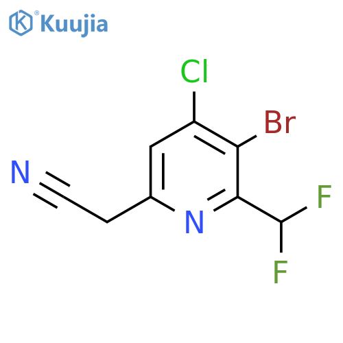 3-Bromo-4-chloro-2-(difluoromethyl)pyridine-6-acetonitrile structure