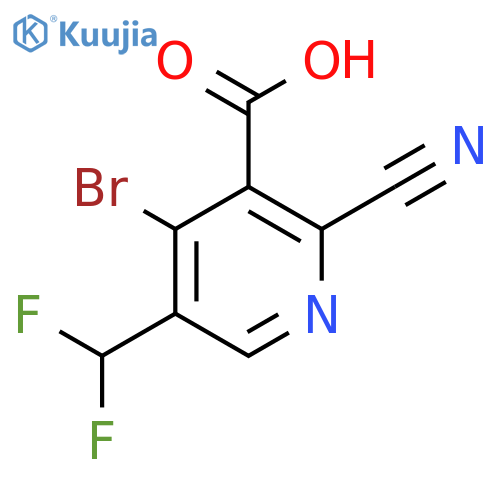 4-Bromo-2-cyano-5-(difluoromethyl)pyridine-3-carboxylic acid structure