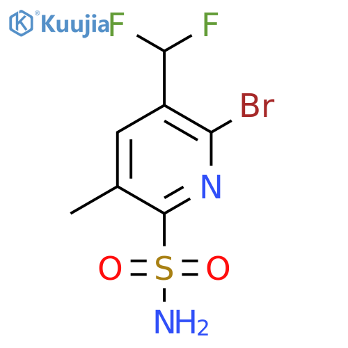 2-Bromo-3-(difluoromethyl)-5-methylpyridine-6-sulfonamide structure
