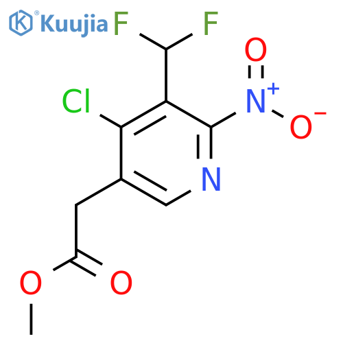 Methyl 4-chloro-3-(difluoromethyl)-2-nitropyridine-5-acetate structure