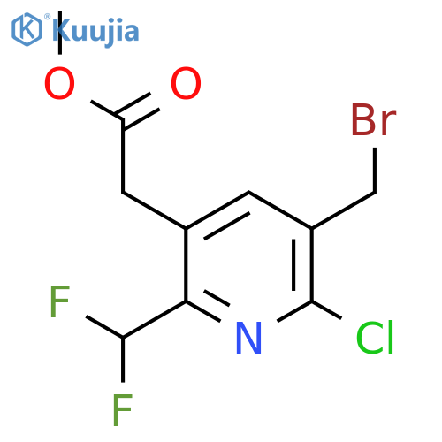 Methyl 3-(bromomethyl)-2-chloro-6-(difluoromethyl)pyridine-5-acetate structure