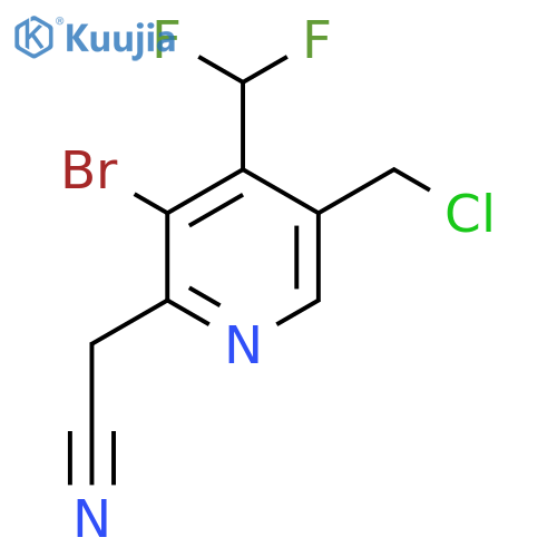 3-Bromo-5-(chloromethyl)-4-(difluoromethyl)pyridine-2-acetonitrile structure