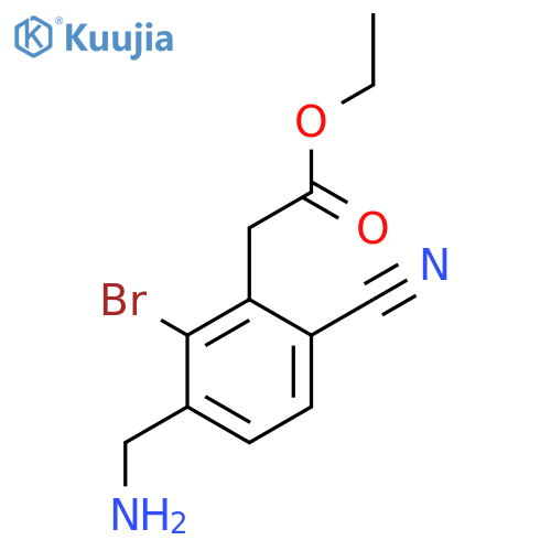 Ethyl 3-aminomethyl-2-bromo-6-cyanophenylacetate structure