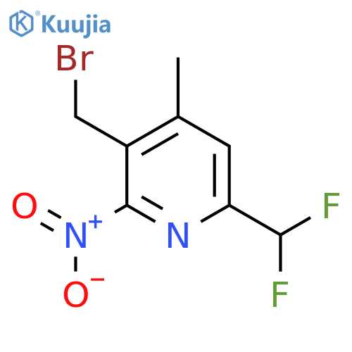 3-(Bromomethyl)-6-(difluoromethyl)-4-methyl-2-nitropyridine structure