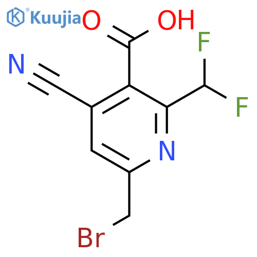 6-(Bromomethyl)-4-cyano-2-(difluoromethyl)pyridine-3-carboxylic acid structure