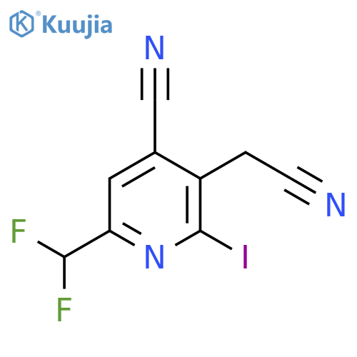 4-Cyano-6-(difluoromethyl)-2-iodopyridine-3-acetonitrile structure