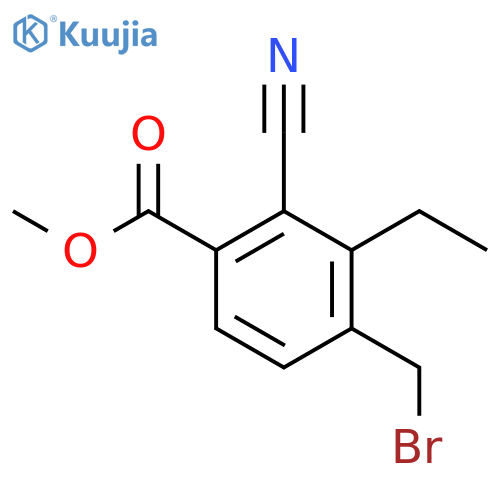 Methyl 4-bromomethyl-2-cyano-3-ethylbenzoate structure