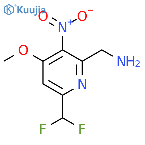 2-(Aminomethyl)-6-(difluoromethyl)-4-methoxy-3-nitropyridine structure