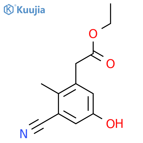 Ethyl 3-cyano-5-hydroxy-2-methylphenylacetate structure