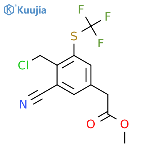 Methyl 4-chloromethyl-3-cyano-5-(trifluoromethylthio)phenylacetate structure