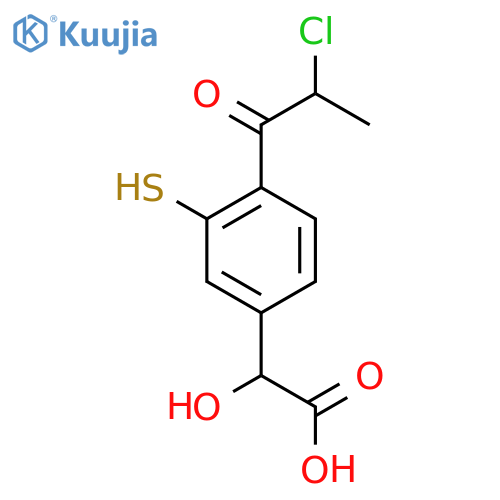 4-(2-Chloropropanoyl)-3-mercaptomandelic acid structure