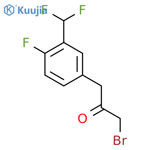 1-Bromo-3-(3-(difluoromethyl)-4-fluorophenyl)propan-2-one structure