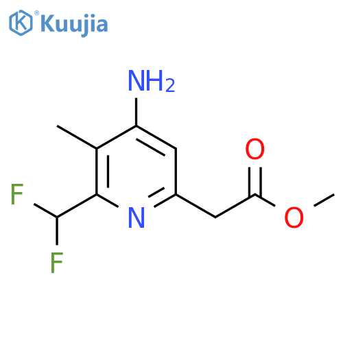 Methyl 4-amino-2-(difluoromethyl)-3-methylpyridine-6-acetate structure