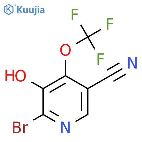 2-Bromo-5-cyano-3-hydroxy-4-(trifluoromethoxy)pyridine structure