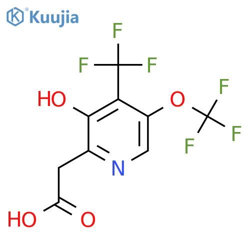 3-Hydroxy-5-(trifluoromethoxy)-4-(trifluoromethyl)pyridine-2-acetic acid structure