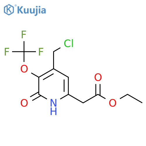 Ethyl 4-(chloromethyl)-2-hydroxy-3-(trifluoromethoxy)pyridine-6-acetate structure