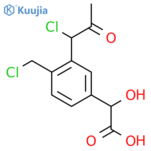 3-(1-Chloro-2-oxopropyl)-4-(chloromethyl)mandelic acid structure
