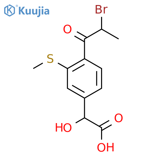 4-(2-Bromopropanoyl)-3-(methylthio)mandelic acid structure