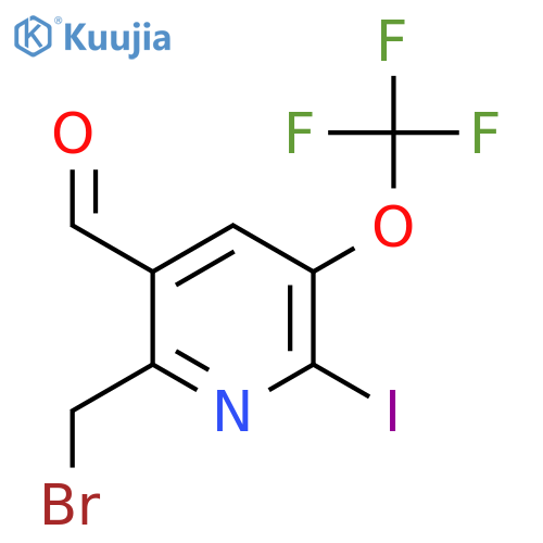 2-(Bromomethyl)-6-iodo-5-(trifluoromethoxy)pyridine-3-carboxaldehyde structure