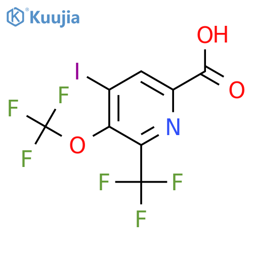 4-Iodo-3-(trifluoromethoxy)-2-(trifluoromethyl)pyridine-6-carboxylic acid structure