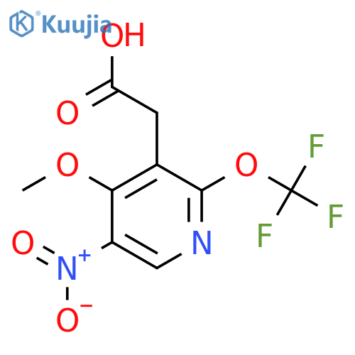 4-Methoxy-5-nitro-2-(trifluoromethoxy)pyridine-3-acetic acid structure