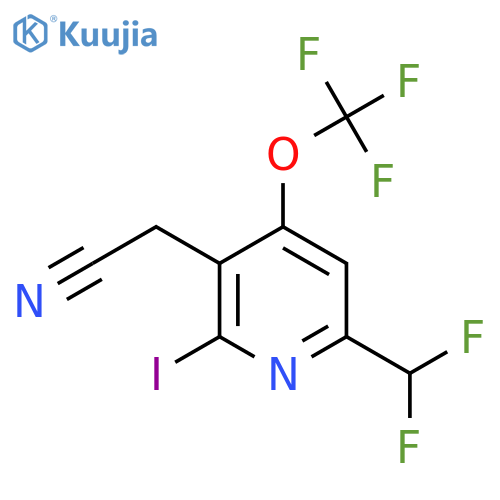 6-(Difluoromethyl)-2-iodo-4-(trifluoromethoxy)pyridine-3-acetonitrile structure