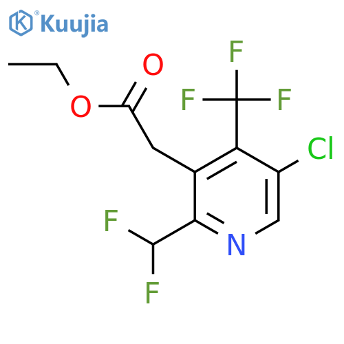 Ethyl 5-chloro-2-(difluoromethyl)-4-(trifluoromethyl)pyridine-3-acetate structure