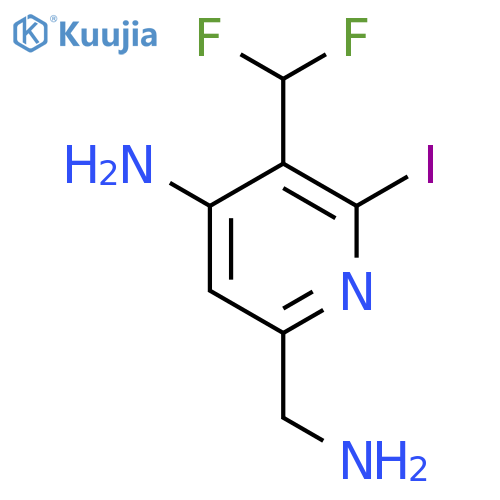 4-Amino-6-(aminomethyl)-3-(difluoromethyl)-2-iodopyridine structure