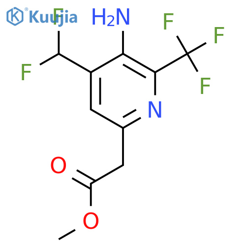Methyl 3-amino-4-(difluoromethyl)-2-(trifluoromethyl)pyridine-6-acetate structure