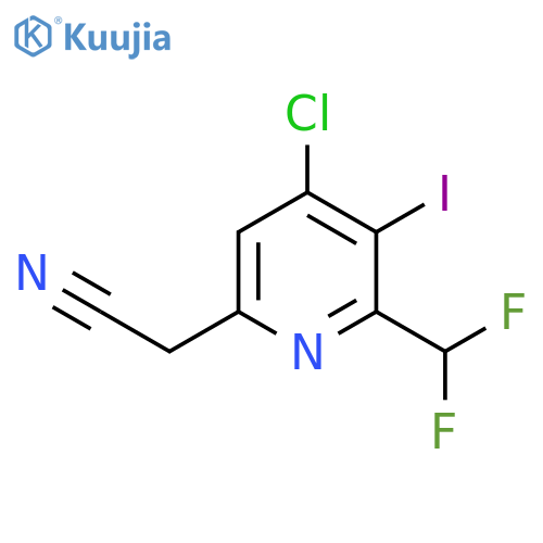 4-Chloro-2-(difluoromethyl)-3-iodopyridine-6-acetonitrile structure
