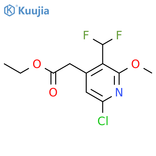 Ethyl 6-chloro-3-(difluoromethyl)-2-methoxypyridine-4-acetate structure