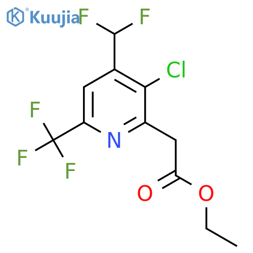 Ethyl 3-chloro-4-(difluoromethyl)-6-(trifluoromethyl)pyridine-2-acetate structure